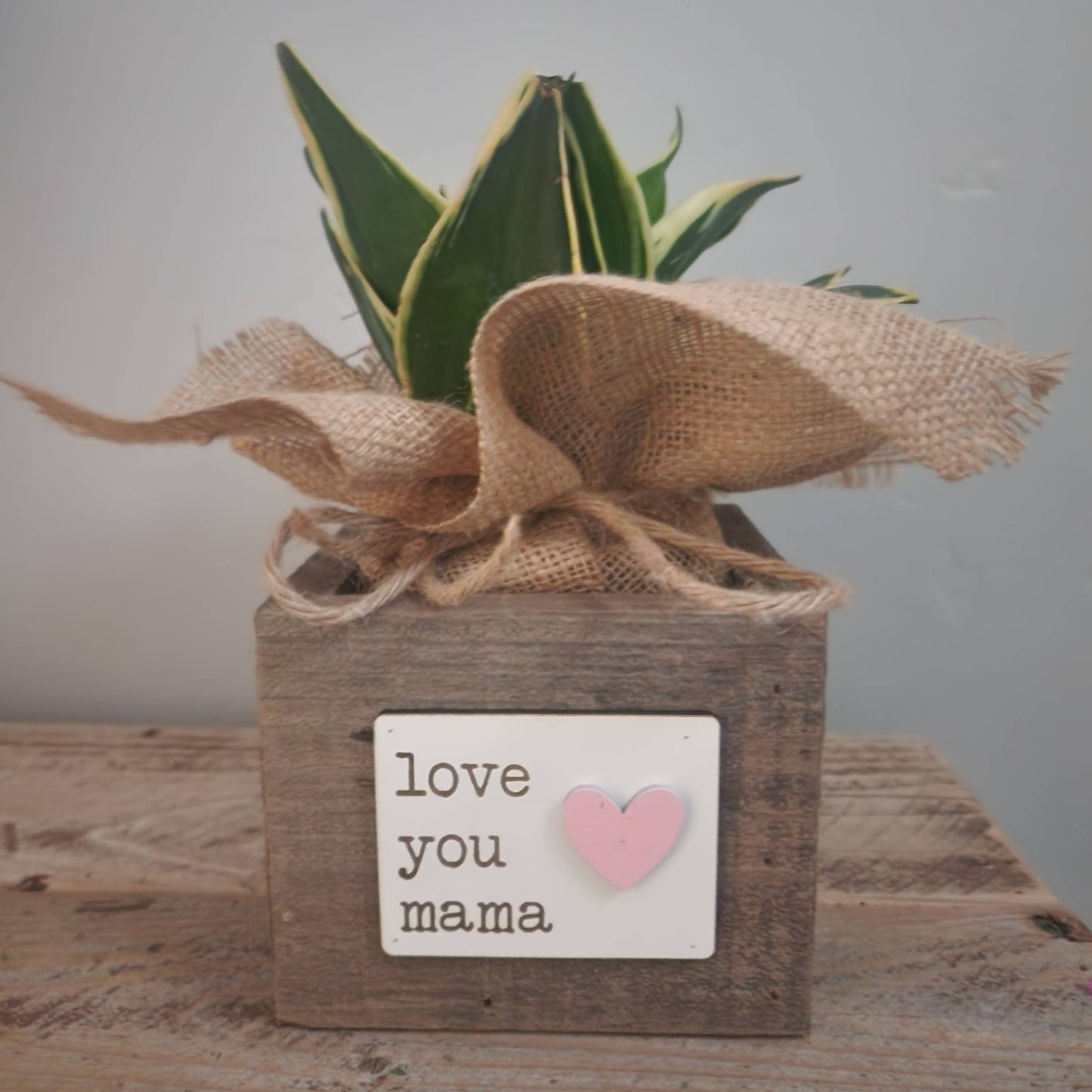 Love Reclaimed - Rustic Love You Mama Reclaimed Wood Planter Box