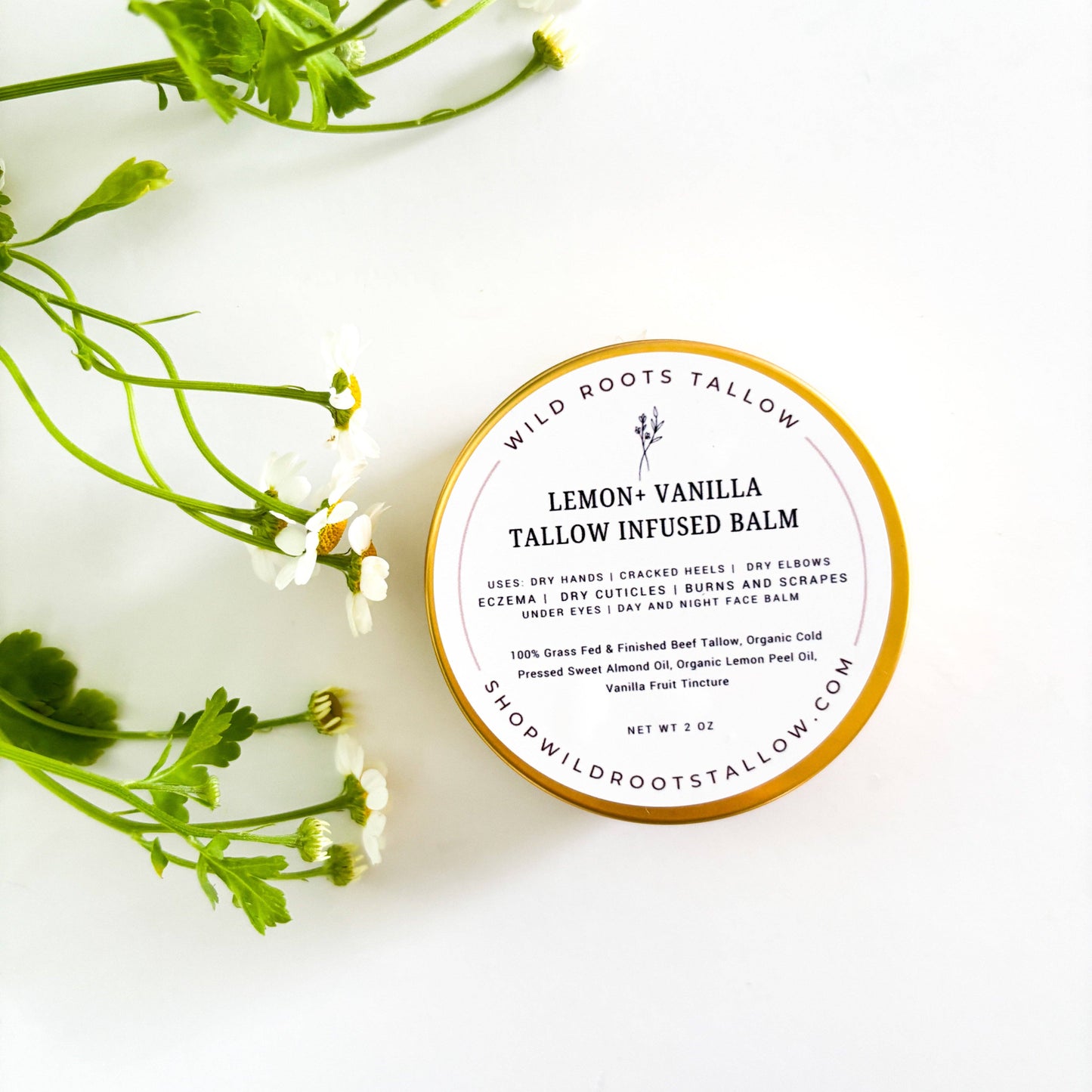 Wild Roots Tallow Co. - Lemon + Vanilla Tallow Hand + Body Balm Protective Skin Balm