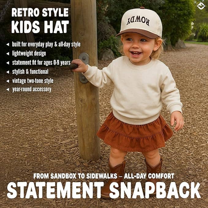 Kids/Baby 2-Tone Cap: Rowdy Upside Down - Brown/Beige: X-Small (0-12 Months)