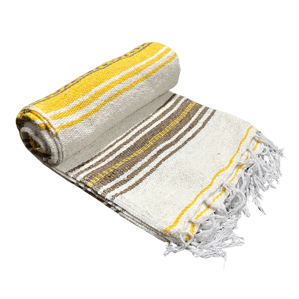 West Path - Woven Mexican Blanket - El Classico | White Serape Throw
