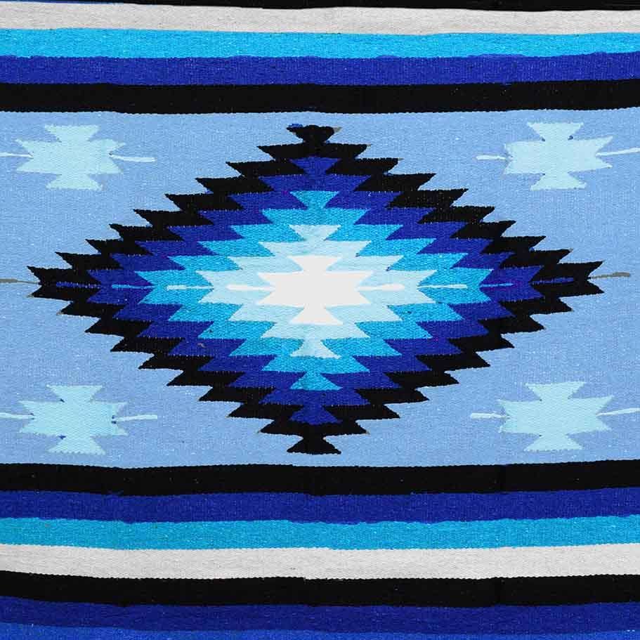 West Path - Blue Shades Mexican Diamond Blanket