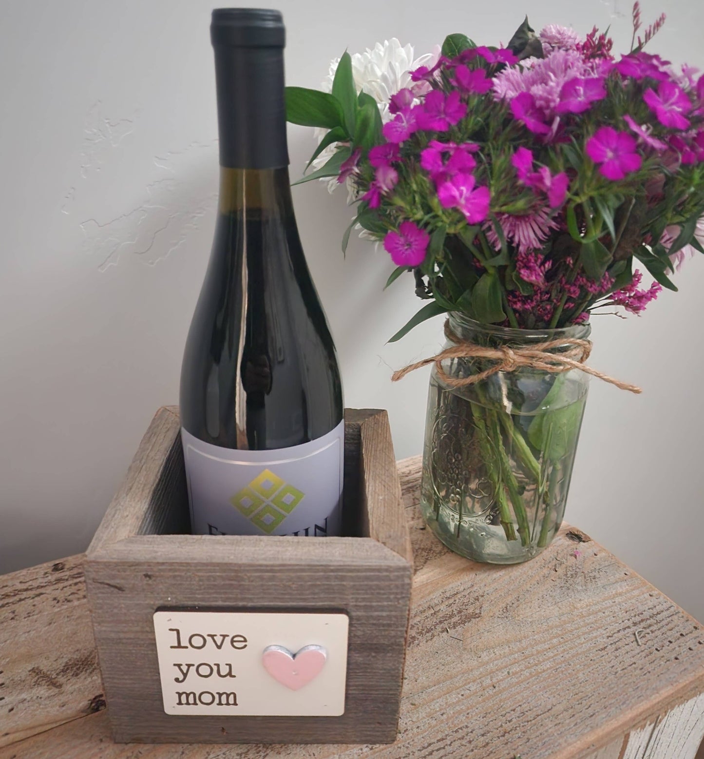 Love Reclaimed - Rustic Love You Mom Reclaimed Wood Planter Box