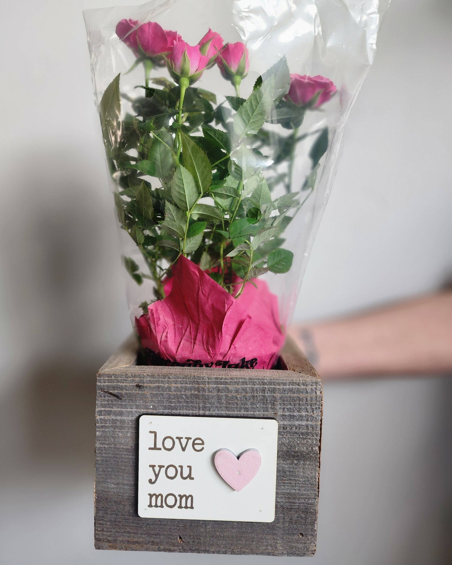 Love Reclaimed - Rustic Love You Mom Reclaimed Wood Planter Box