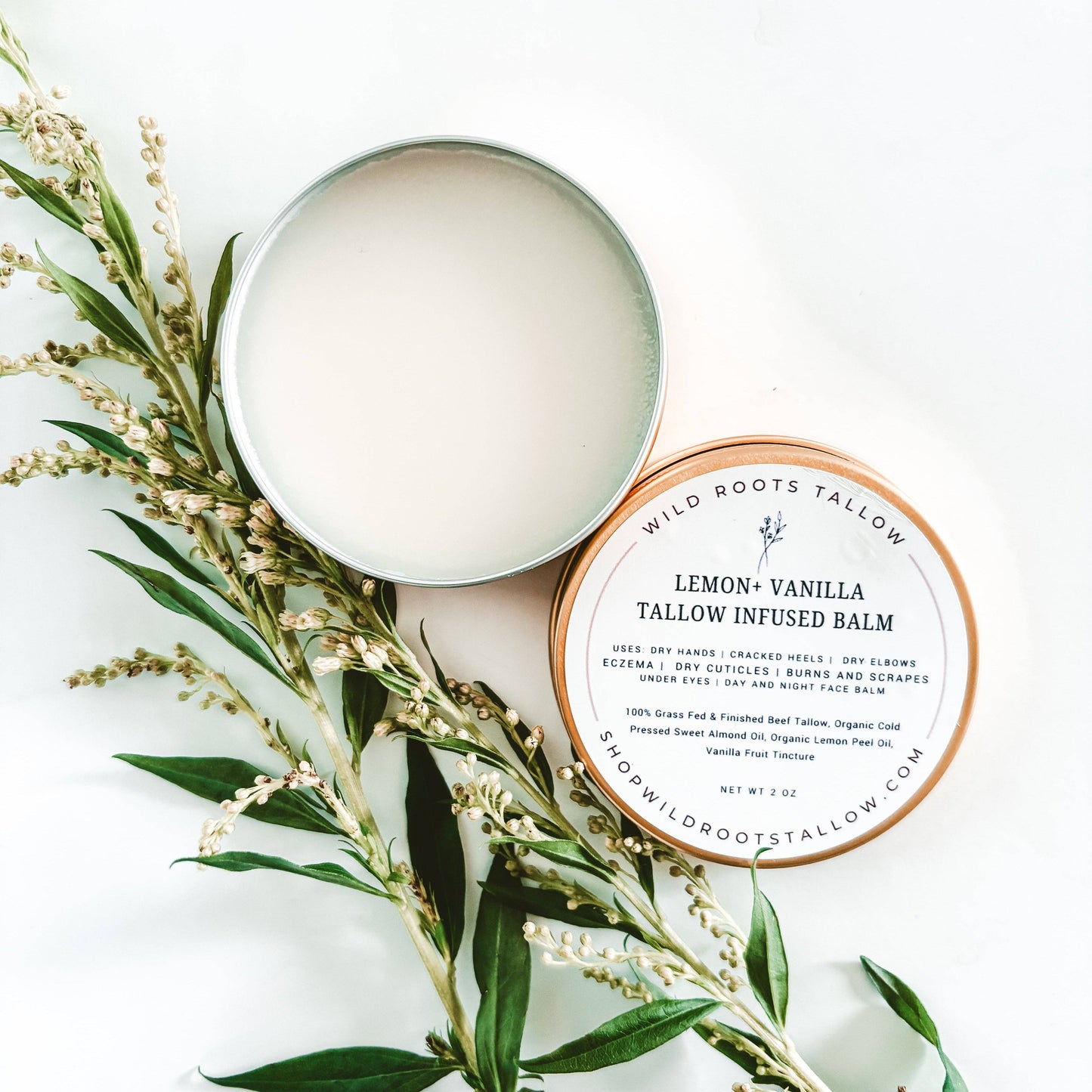 Wild Roots Tallow Co. - Lemon + Vanilla Tallow Hand + Body Balm Protective Skin Balm