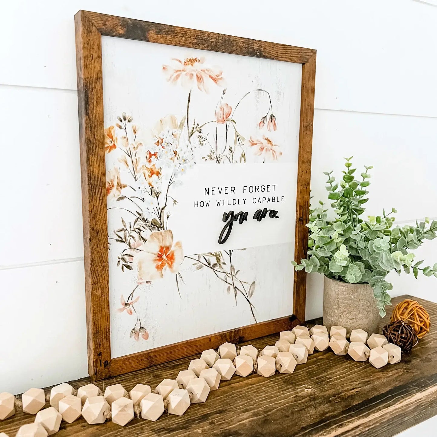 WillowBee Signs & Designs - Wildly Capable Floral Sign: 11x14 Inches