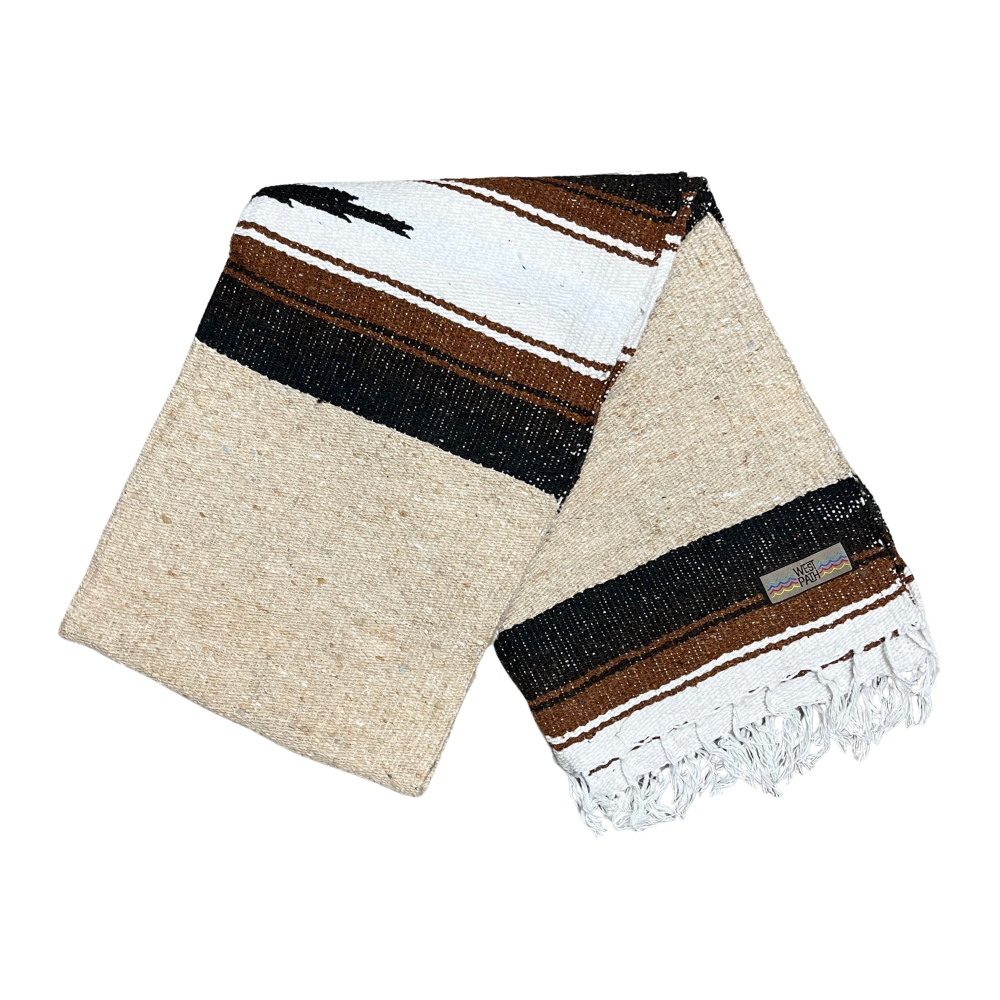 West Path - Sand & Stone Khaki Mexican Diamond Blanket