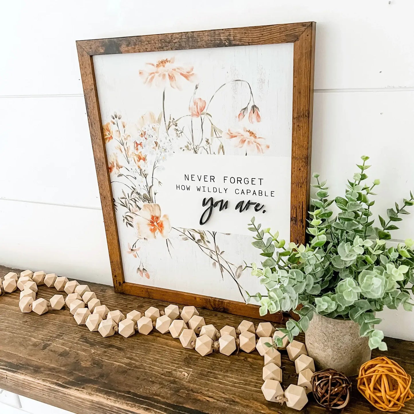 WillowBee Signs & Designs - Wildly Capable Floral Sign: 11x14 Inches