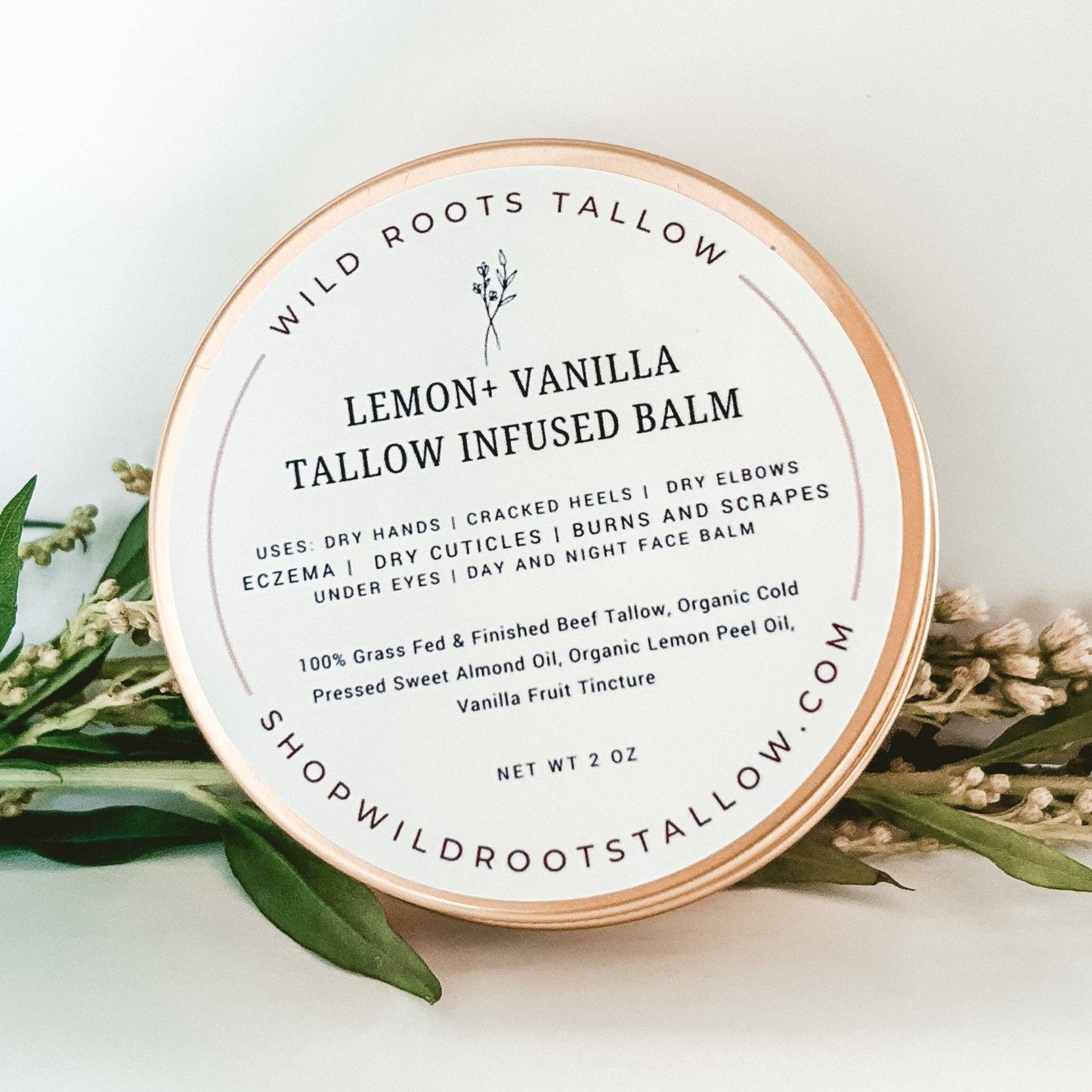 Wild Roots Tallow Co. - Lemon + Vanilla Tallow Hand + Body Balm Protective Skin Balm