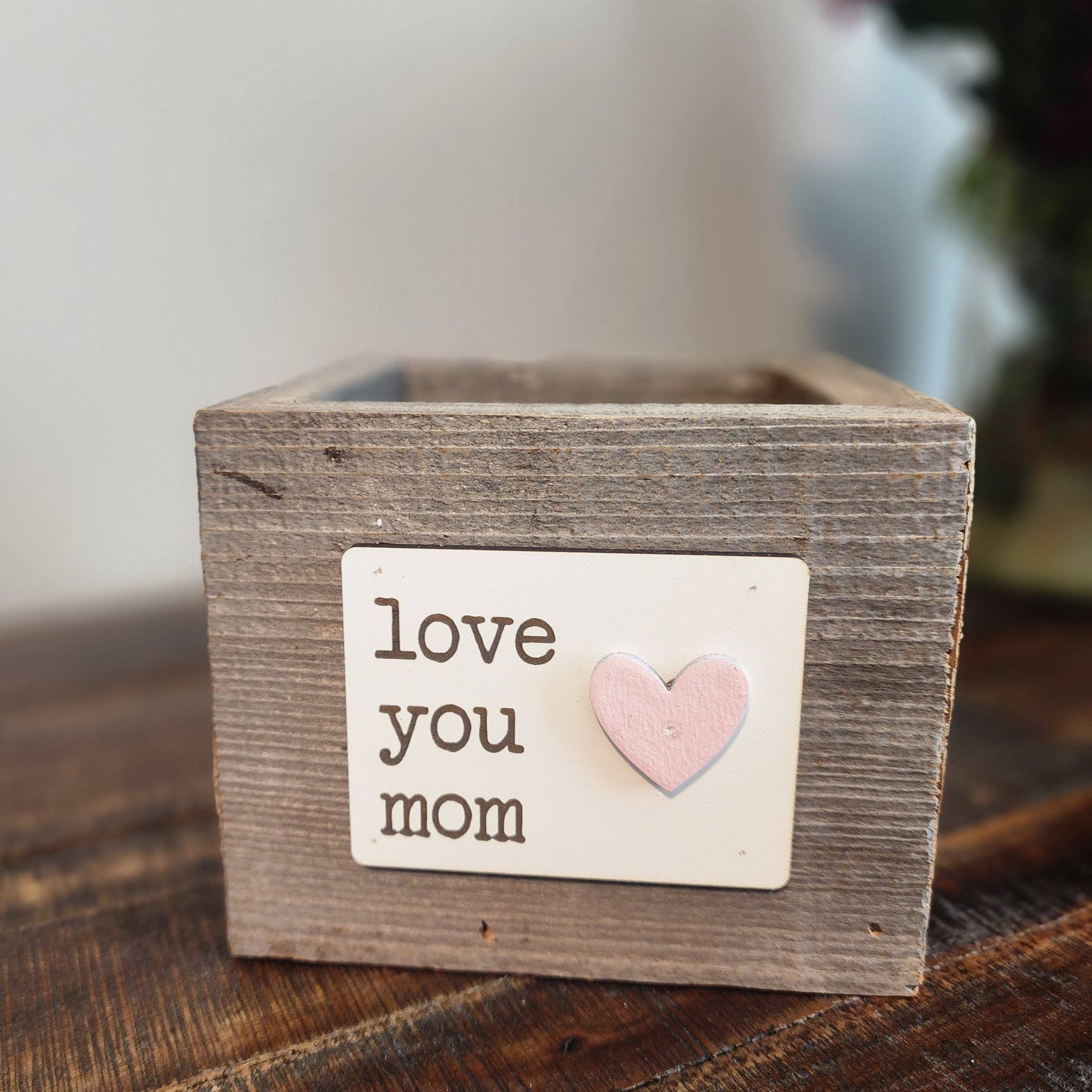 Love Reclaimed - Rustic Love You Mom Reclaimed Wood Planter Box