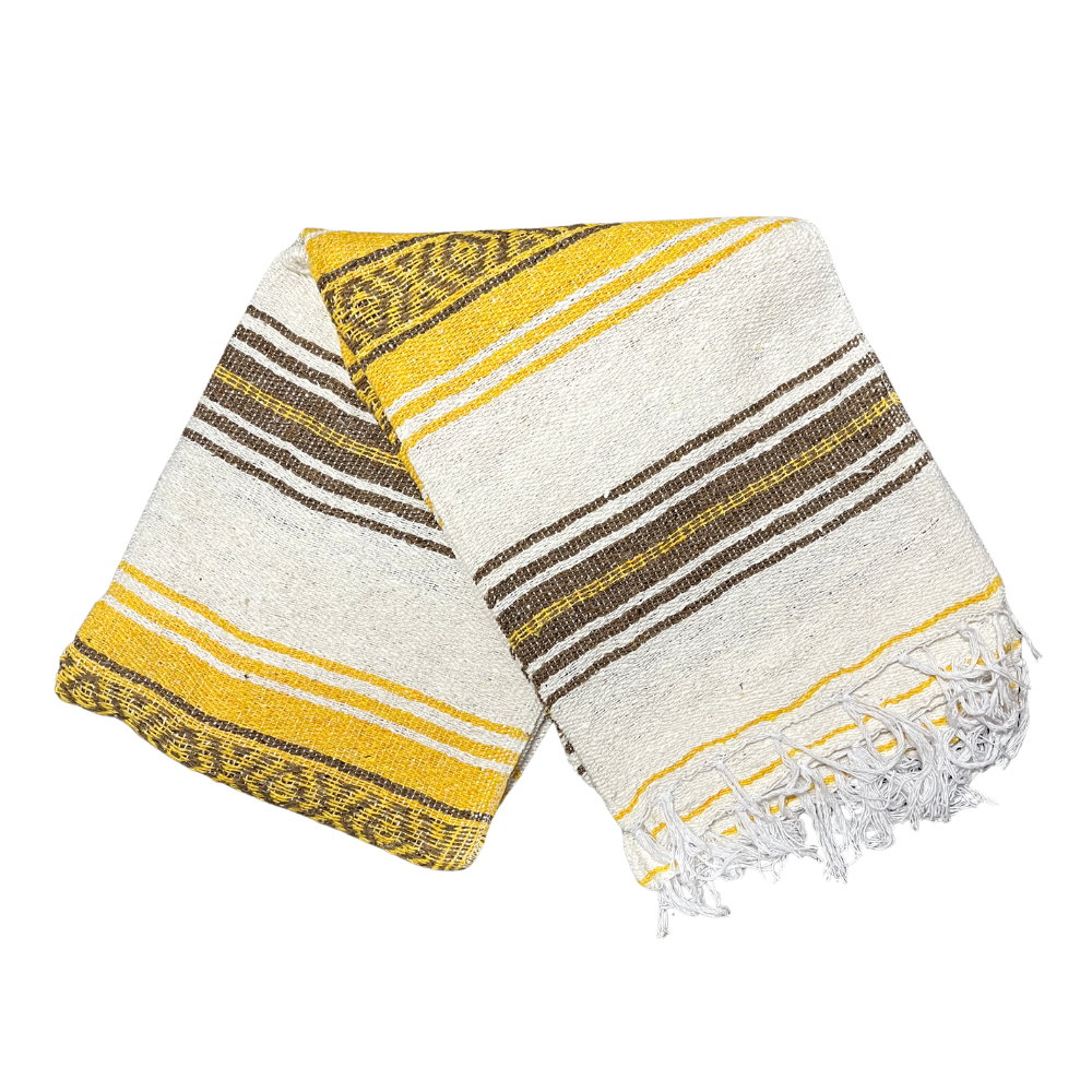 West Path - Woven Mexican Blanket - El Classico | White Serape Throw