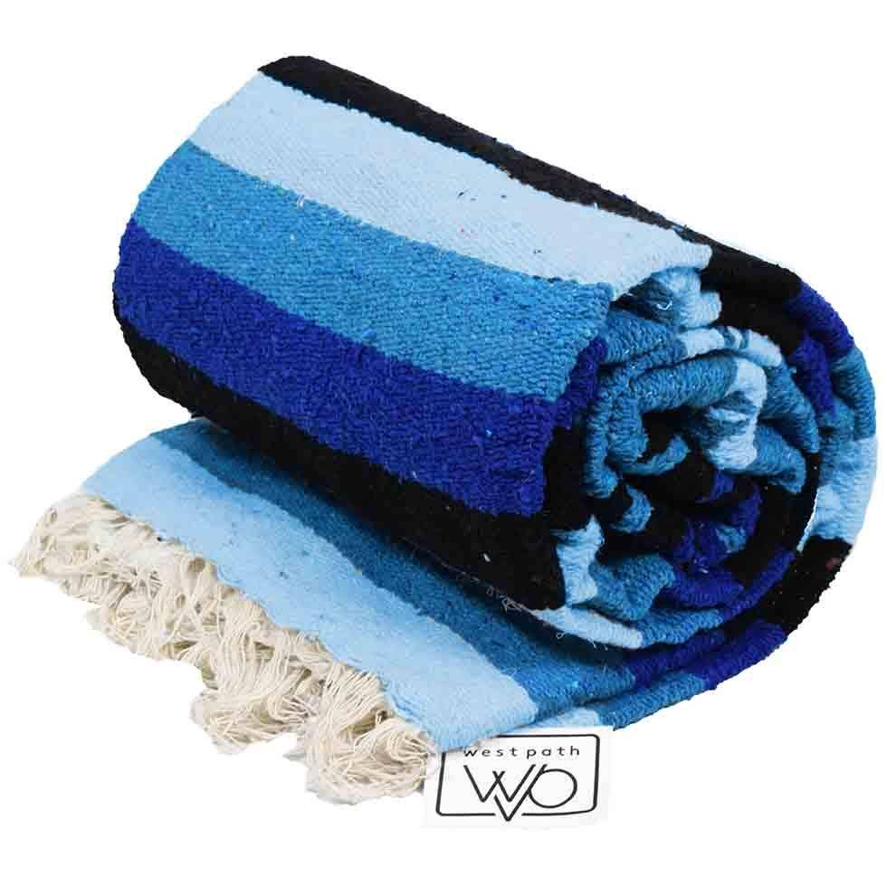 West Path - Blue Shades Mexican Diamond Blanket