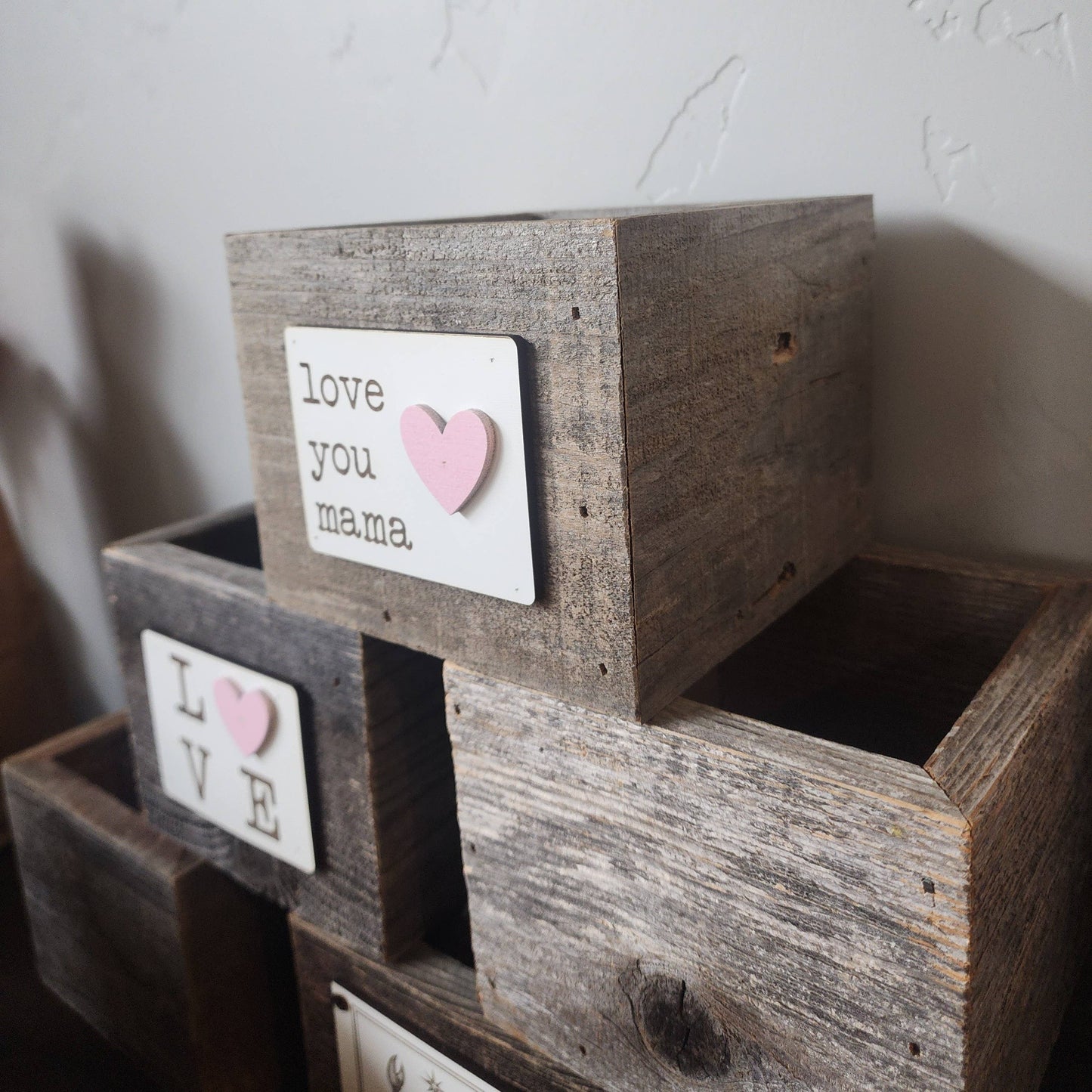 Love Reclaimed - Rustic Love You Mama Reclaimed Wood Planter Box