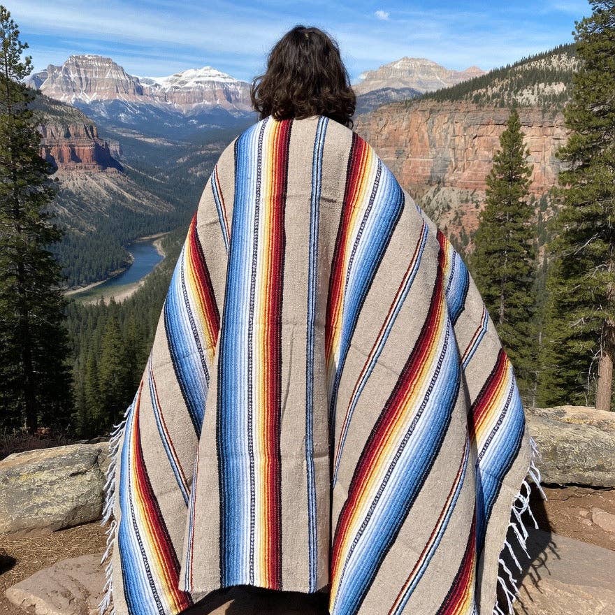 West Path - Authentic Mexican Blanket - Mojave Sunset | Sarape Throw