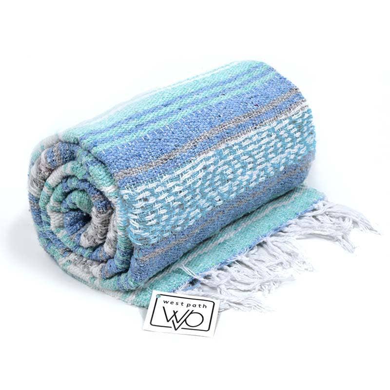 West Path - Mint Blue Ocean Mexican Falsa Yoga Blanket