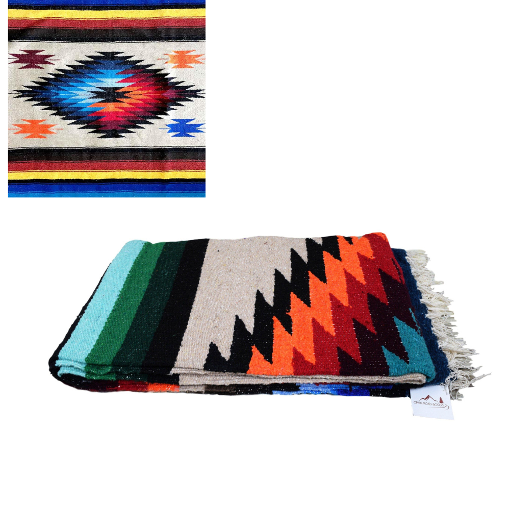West Path - Aztec Mexican Diamond Blanket | Beige Tan Khaki Throw