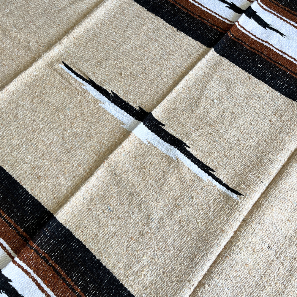 West Path - Sand & Stone Khaki Mexican Diamond Blanket