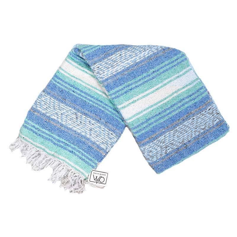 West Path - Mint Blue Ocean Mexican Falsa Yoga Blanket